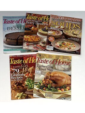 2007/2008 Taste of Home Magazine Lot of 5 Recipes Desserts Soups Thanksgiving